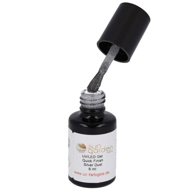 Sun Garden Nails 6ml UV Gel Quick Finish Pinselflasche - Silver Dust Letzte 3 Tage