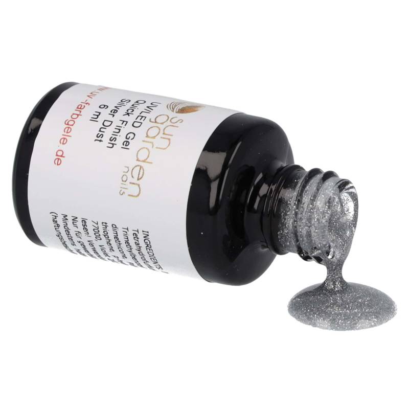 Sun Garden Nails 6ml UV Gel Quick Finish Pinselflasche - Silver Dust Letzte 3 Tage