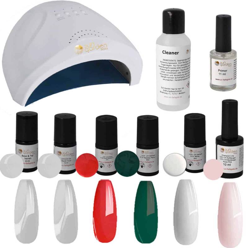 Sun Garden Nails UV Nagellack Gel - SET 4 + UV Aufbaugel Rosie Pink
