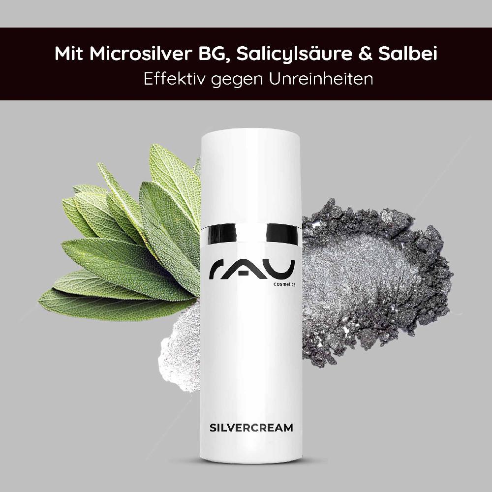 Rau Cosmetics Silbercreme 50 ml - Silver Repaircream gegen Pickel bei Unreinheiten Nur noch ein Tag übrig