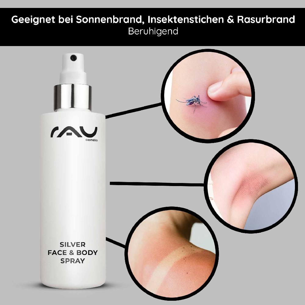 Rau Cosmetics Silver Face & Body Spray 200 ml mit Panthenol & Microsilber Super Rabatt