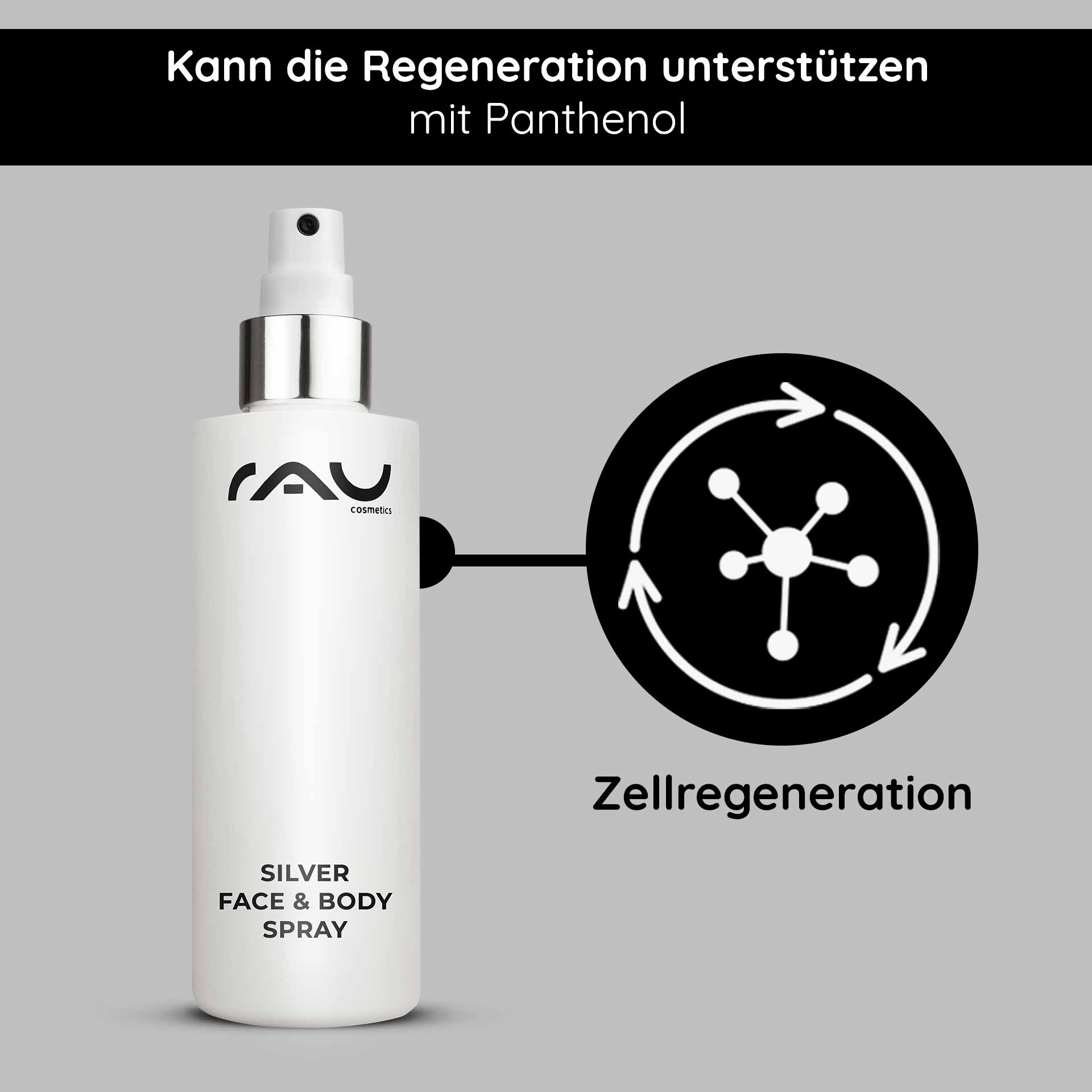 Rau Cosmetics Silver Face & Body Spray 200 ml mit Panthenol & Microsilber Super Rabatt