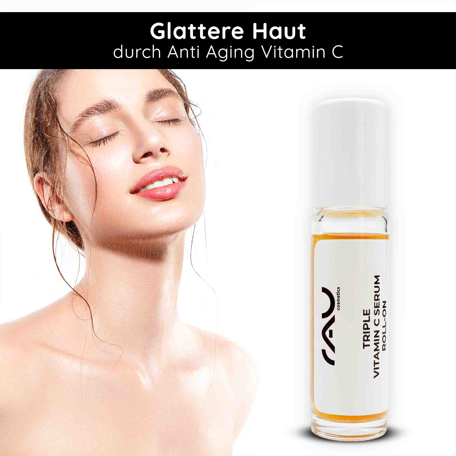 Rau Cosmetics Triple Vitamin C Serum Roll-On 10 ml mit 11 % Vitamin C Säuren Clearance-Verkauf