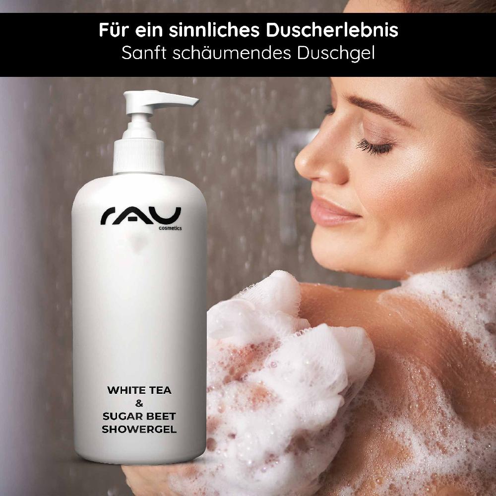 Rau Cosmetics White Tea & Sugar Beet Showergel 500 ml Duschgel Kostenloser Versand international