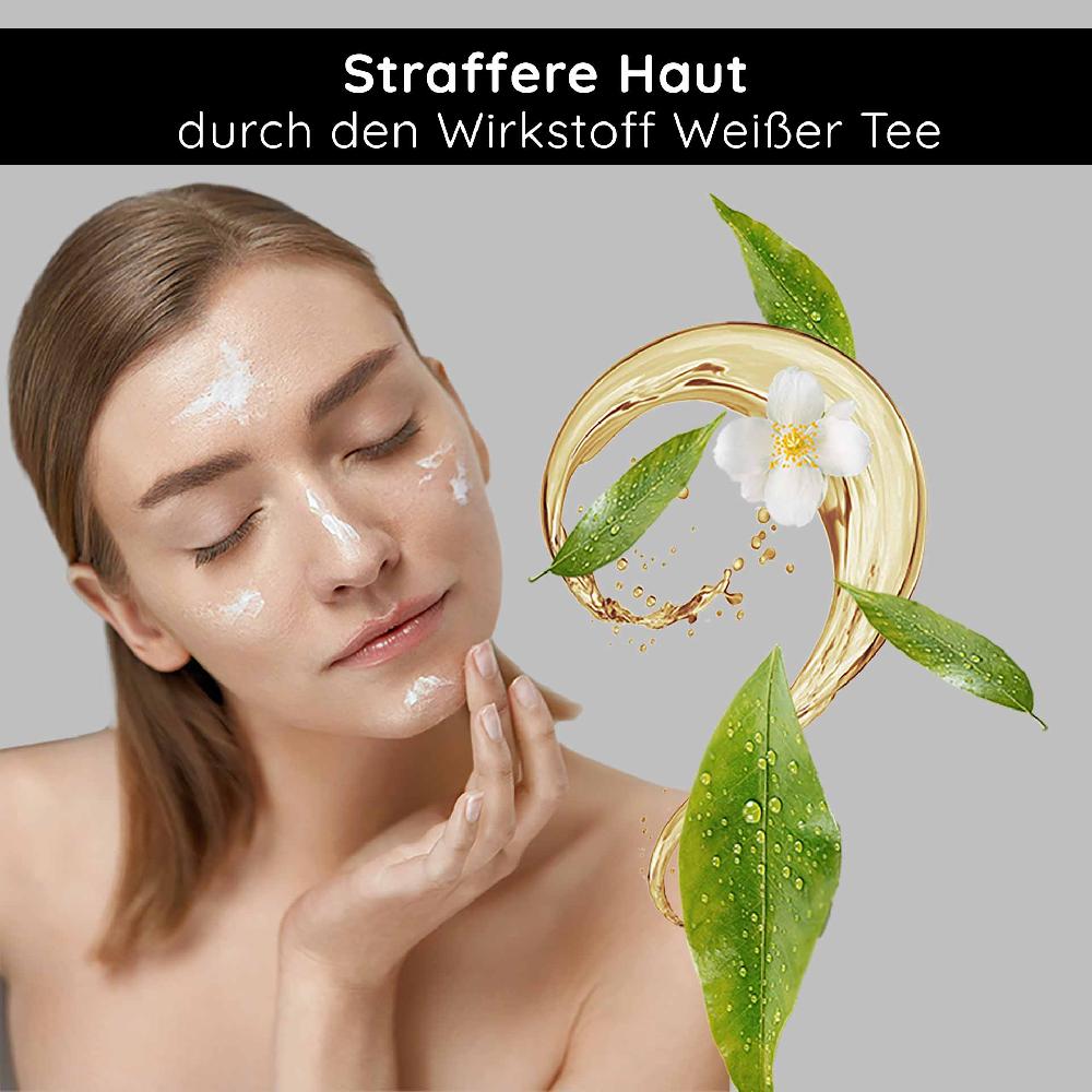 Rau Cosmetics White Tea Cream 50 ml Anti Aging 24h Creme für trockene und unreine Haut Begrenzt auf 3 Tage