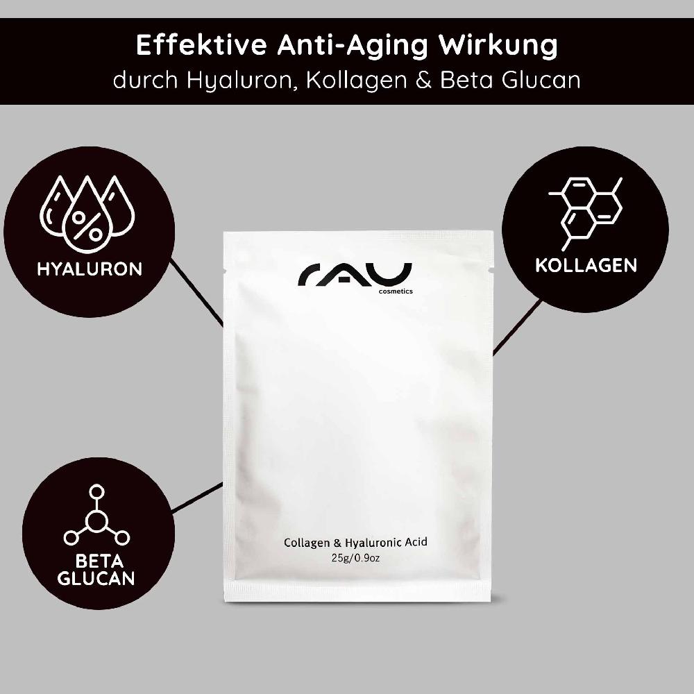 Rau Cosmetics Collagen & Hyaluronic Acid Mask Vliesmaske - 10er Pack Sonderangebot