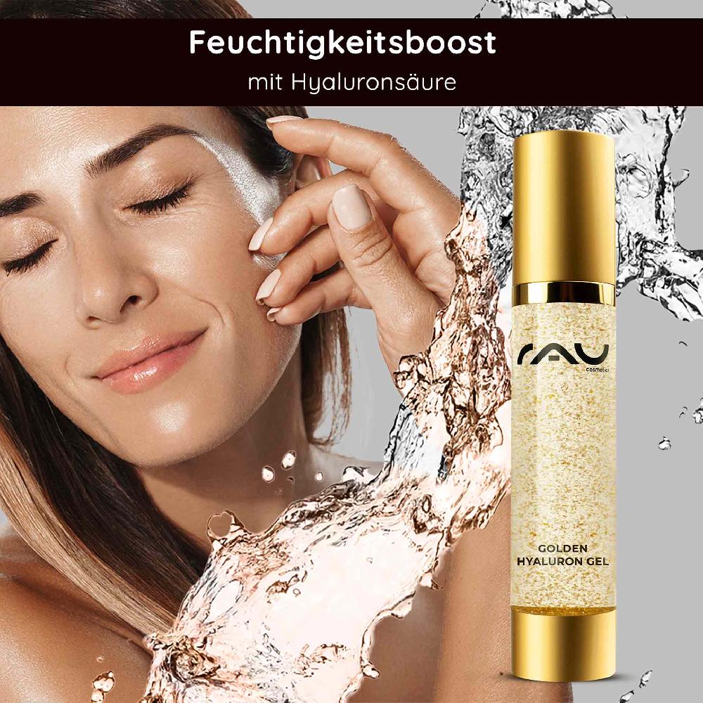 Rau Cosmetics Golden Hyaluron Gel 50 ml Anti-Aging-Gel mit 23kt Gold Günstig kaufen