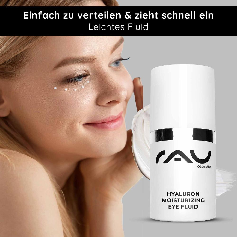 Rau Cosmetics Hyaluron Moisturizing Eye Fluid 15 ml Feuchtigkeitsgel ideal bei trockener Haut Online Shopping