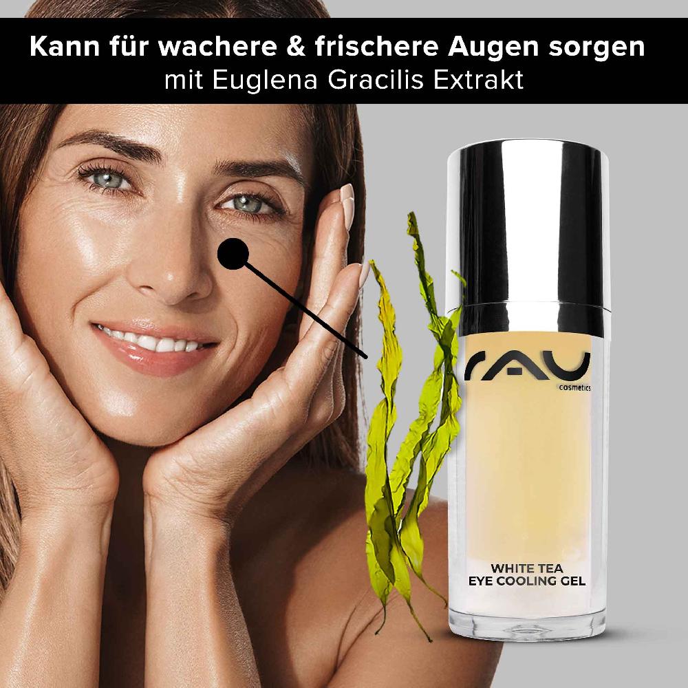 Rau Cosmetics White Tea Eye Cooling Gel 30 ml Anti-Aging Augenpflege Räumungsverkauf