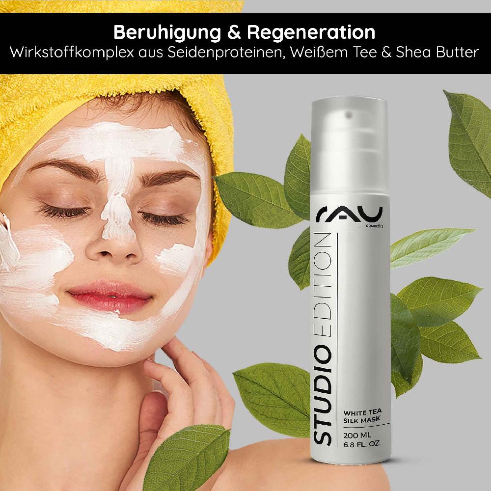 Rau Cosmetics White Tea Silk Mask 200 ml Reichhaltige Creme & Maske Kauf eins, bekomm eins gratis