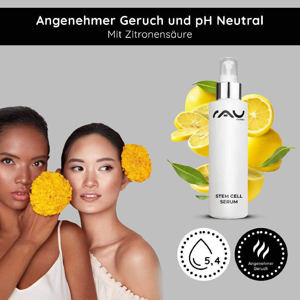Rau Cosmetics Stem Cell Serum 100 ml Anti-Aging Stammzellen Serum für reife & trockene Haut Vierteljährliche Förderung