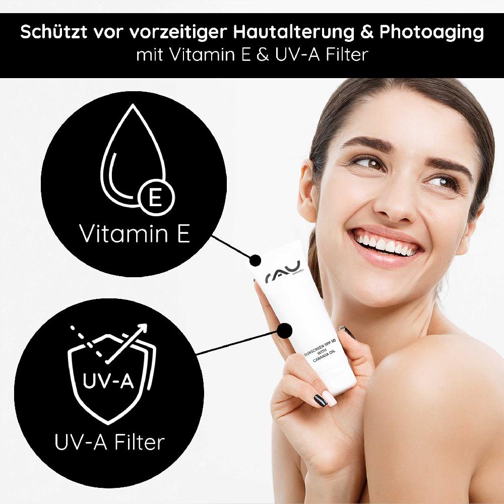 Rau Cosmetics Sunscreen SPF 50 with Bio-Karanja Öl 75 ml - Sonnenschutz Bis zu 55% Rabatt