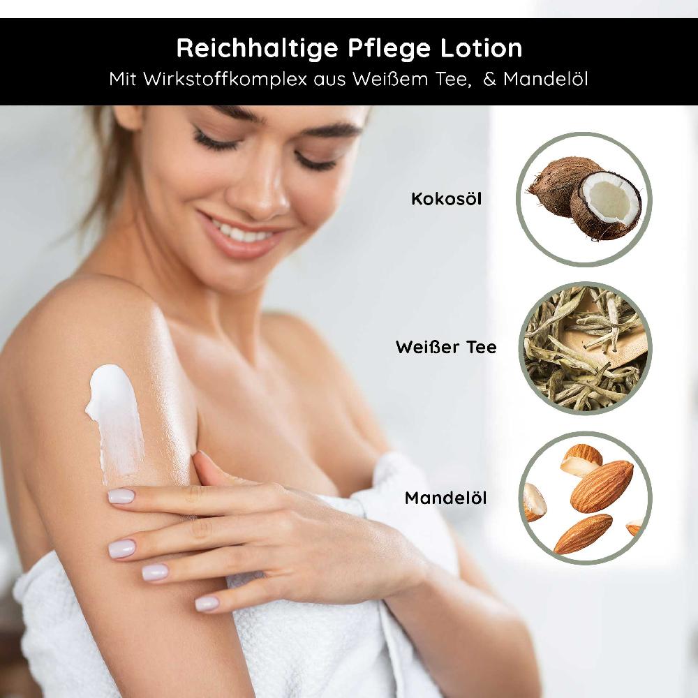 Rau Cosmetics White Tea Bodylotion für trockene Haut 500 ml mit Hyaluron Weißer Tee Urea Clearance-Verkauf